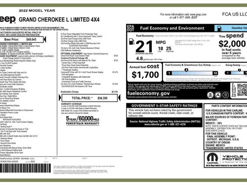 Certified 2022 Jeep Grand Cherokee L Limited AWD/4WD image 2