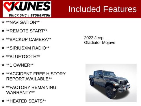 Used 2022 Jeep Gladiator Mojave w/ LED Lighting Group AWD/4WD image 2