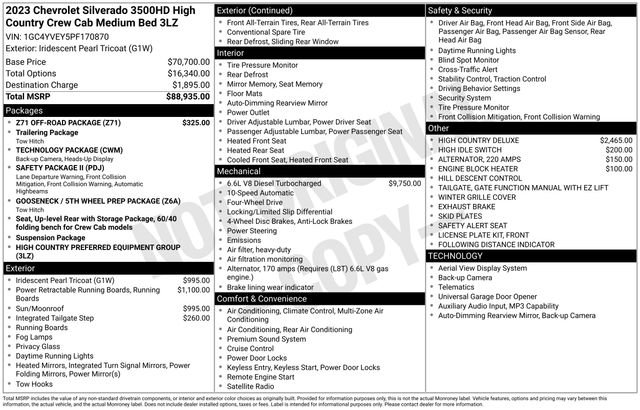 Used 2023 Chevrolet Silverado 3500 High Country w/ Z71 Off-Road Package AWD/4WD image 3