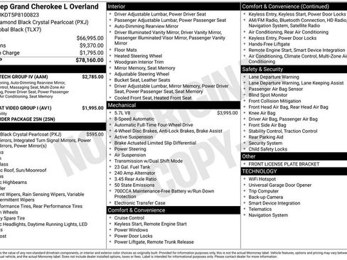 Certified 2023 Jeep Grand Cherokee L Overland w/ Luxury Tech Group IV AWD/4WD image 58