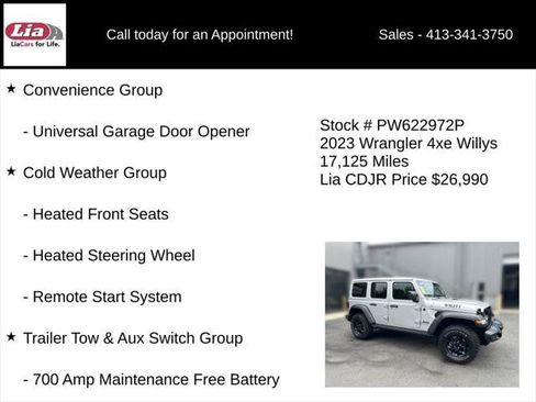 Certified 2023 Jeep Wrangler Unlimited w/ Cold Weather Group AWD/4WD image 16