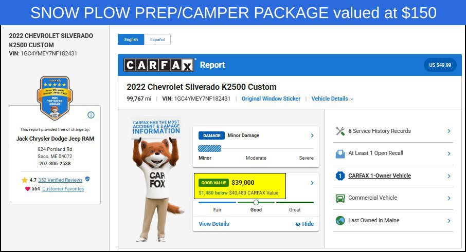 Used 2022 Chevrolet Silverado 2500 Custom w/ Custom Value Package AWD/4WD image 8