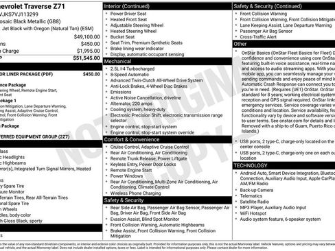 New 2027 Chevrolet Traverse Z71 w/ LPO, Floor Liner Package AWD/4WD image 27