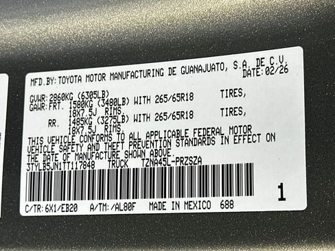 Used 2026 Toyota Tacoma Limited AWD/4WD image 12