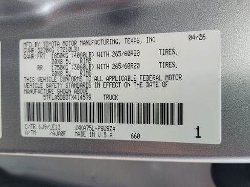 New 2026 Toyota Tundra SR5 AWD/4WD image 24