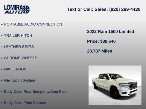 Used 2022 RAM 1500 Limited w/ Body-Colour Bumper Group AWD/4WD image 27