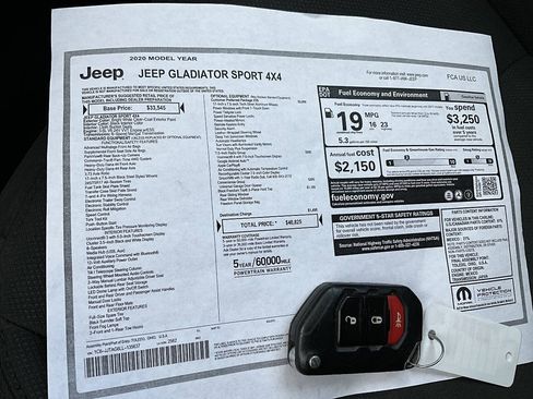 Used 2020 Jeep Gladiator Sport w/ Quick Order Package 23S AWD/4WD image 19