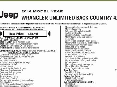 Used 2016 Jeep Wrangler Unlimited Sahara image 2