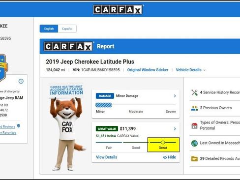 Used 2019 Jeep Cherokee Latitude Plus w/ Cold Weather Group AWD/4WD image 11