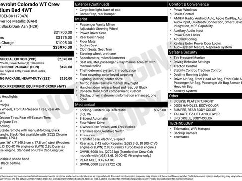 Used 2019 Chevrolet Colorado W/T w/ Custom Special Edition AWD/4WD image 44