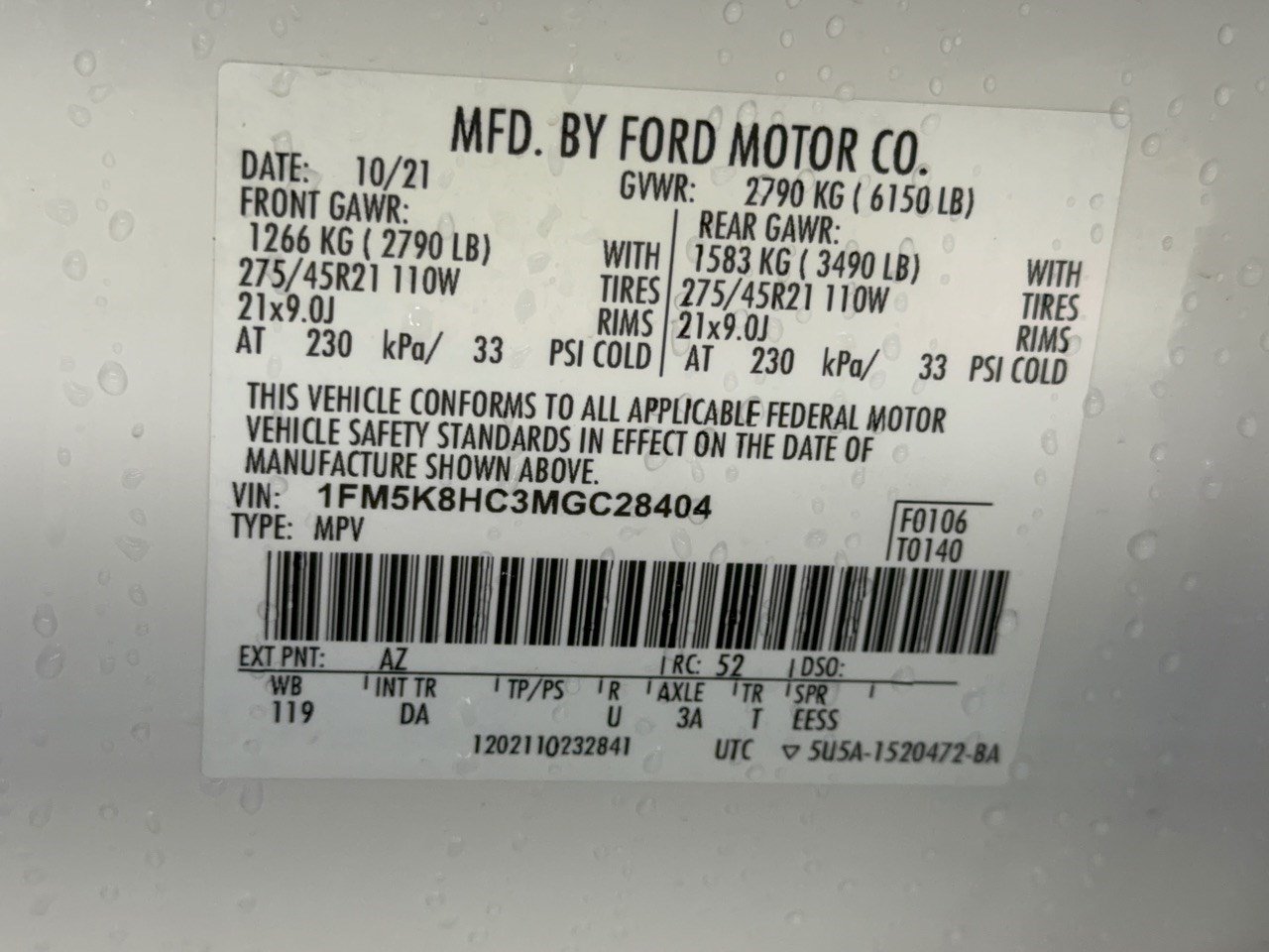 Certified 2021 Ford Explorer Platinum w/ Equipment Group 601A AWD/4WD image 32