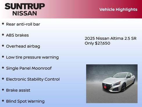New 2025 Nissan Altima 2.5 SR w/ SR Premium Package image 23