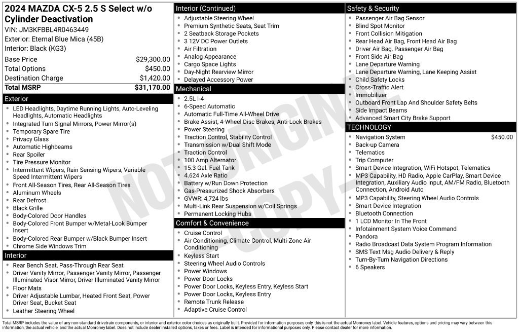 Used 2024 MAZDA CX-5 AWD 2.5 S w/ Select Package image 3