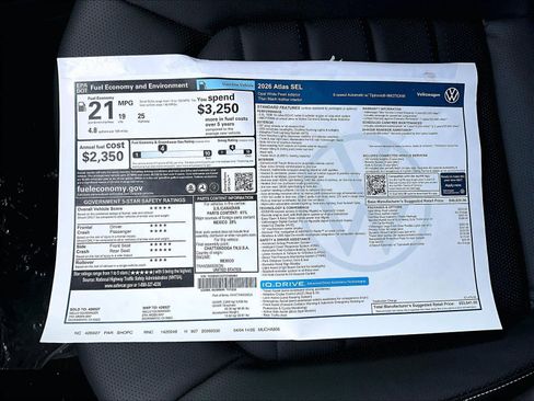 New 2026 Volkswagen Atlas SEL AWD/4WD image 36