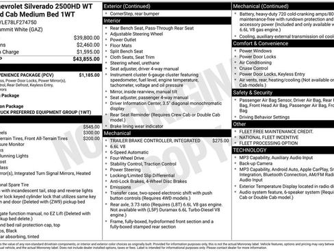 Used 2020 Chevrolet Silverado 2500 W/T w/ WT Convenience Package AWD/4WD image 2