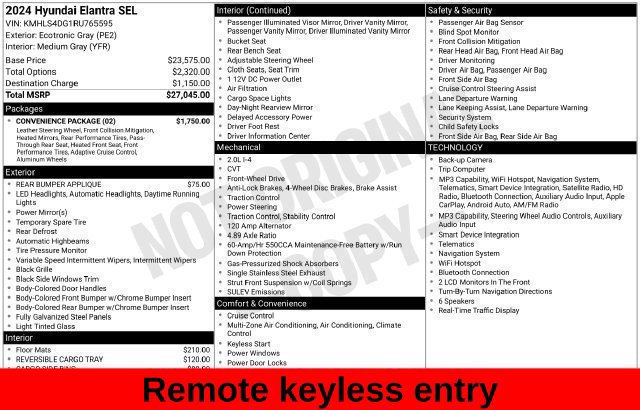 Used 2024 Hyundai Elantra SEL w/ Convenience Package FWD image 26