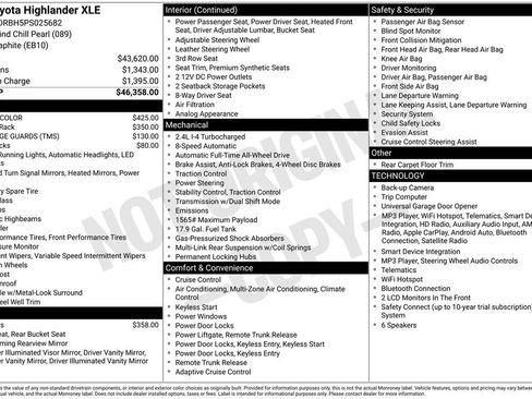 Used 2023 Toyota Highlander XLE AWD/4WD image 4