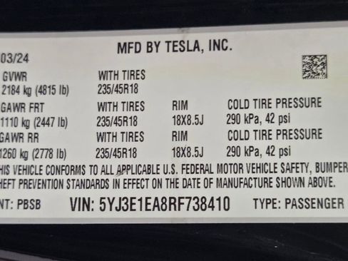 Used 2024 Tesla Model 3 Standard Range RWD image 33