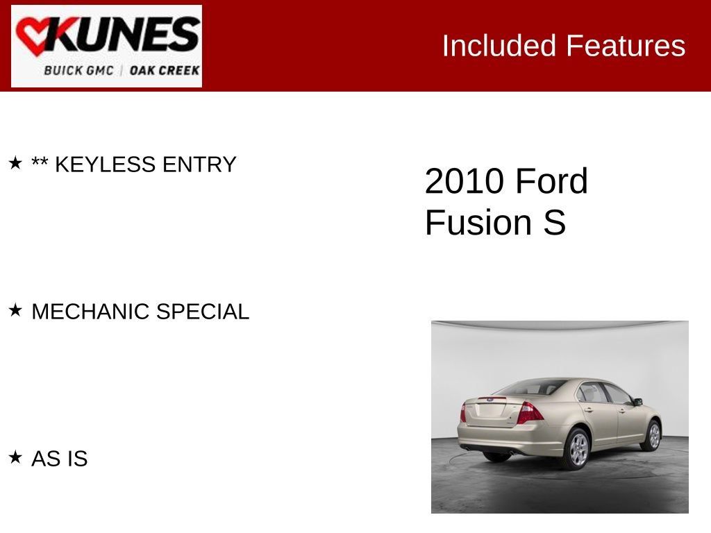 Used 2010 Ford Fusion S FWD image 2