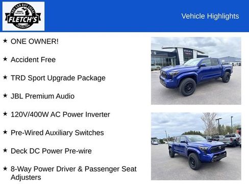 Used 2024 Toyota Tacoma TRD Sport w/ TRD Sport Upgrade Package AWD/4WD image 2