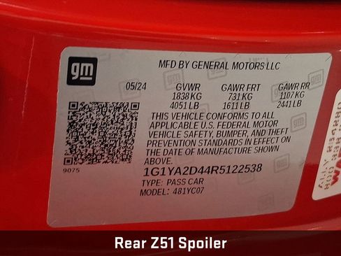 Certified 2024 Chevrolet Corvette Stingray Coupe w/ Z51 Performance Package image 33