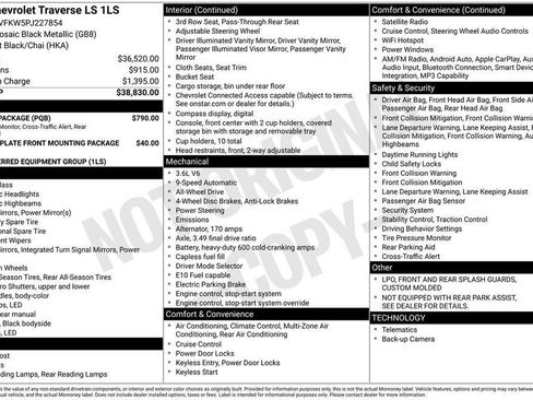 Used 2023 Chevrolet Traverse LS w/ Safety Package AWD/4WD image 6