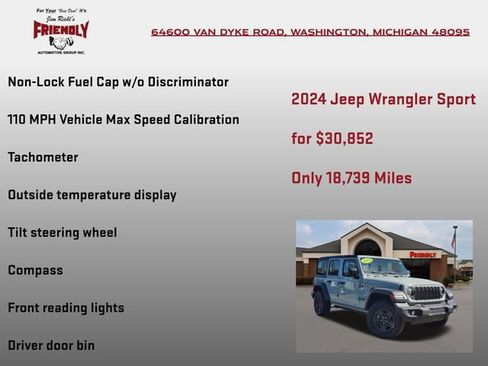 Used 2024 Jeep Wrangler Unlimited Sport AWD/4WD image 25