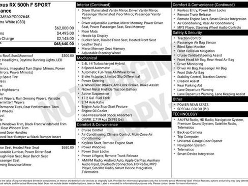 Used 2023 Lexus RX 500h F Sport image 2