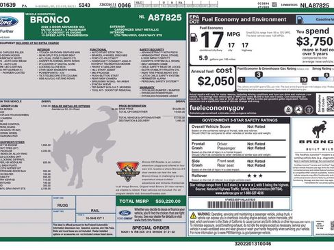 Certified 2022 Ford Bronco Outer Banks w/ Sasquatch Package image 2