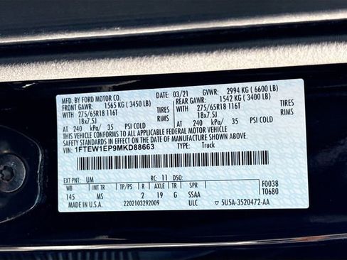 Certified 2021 Ford F150 XLT w/ Equipment Group 302A High image 35