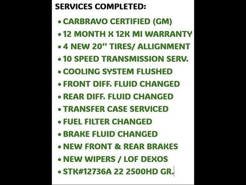 Certified 2022 Chevrolet Silverado 2500 Custom w/ Custom Value Package AWD/4WD image 40
