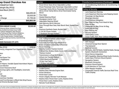 Used 2023 Jeep Grand Cherokee 4WD 4xe w/ Luxury Tech Group II image 50