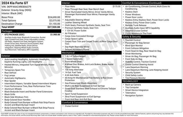 Used 2024 Kia Forte GT w/ GT2 Package FWD image 21