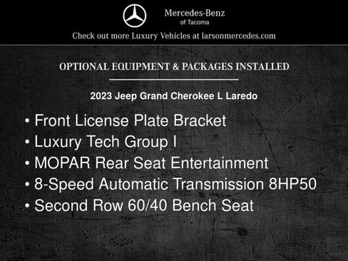 Used 2023 Jeep Grand Cherokee L Laredo w/ Luxury Tech Group I AWD/4WD image 12
