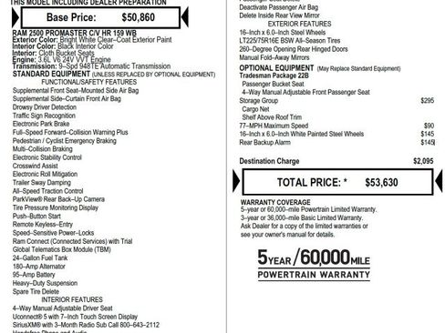 Used 2025 RAM ProMaster 2500 w/ Storage Group image 2