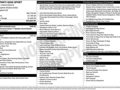 Certified 2026 INFINITI QX60 Sport w/ Dark Cargo Package AWD/4WD image 34