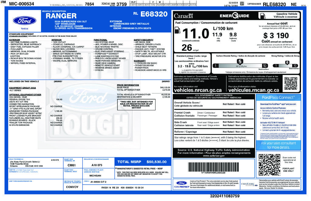 Certified 2024 Ford Ranger XLT w/ Advanced Towing Package AWD/4WD image 5