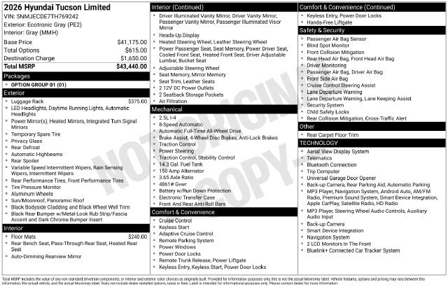 New 2026 Hyundai Tucson Limited AWD/4WD image 41