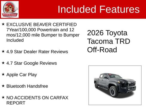 Used 2026 Toyota Tacoma TRD Off-Road AWD/4WD image 4