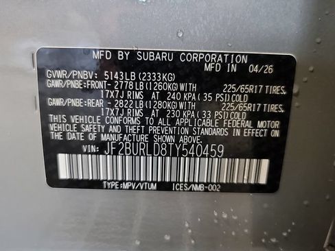 New 2026 Subaru Outback Wilderness AWD/4WD image 36
