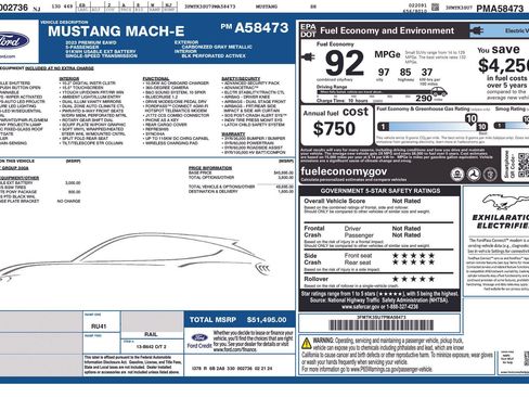Certified 2023 Ford Mustang Mach-E Premium w/ Mustang Nite Pony Package AWD/4WD image 5