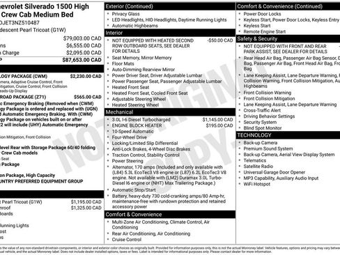 Used 2022 Chevrolet Silverado 1500 High Country w/ Technology Package AWD/4WD image 46