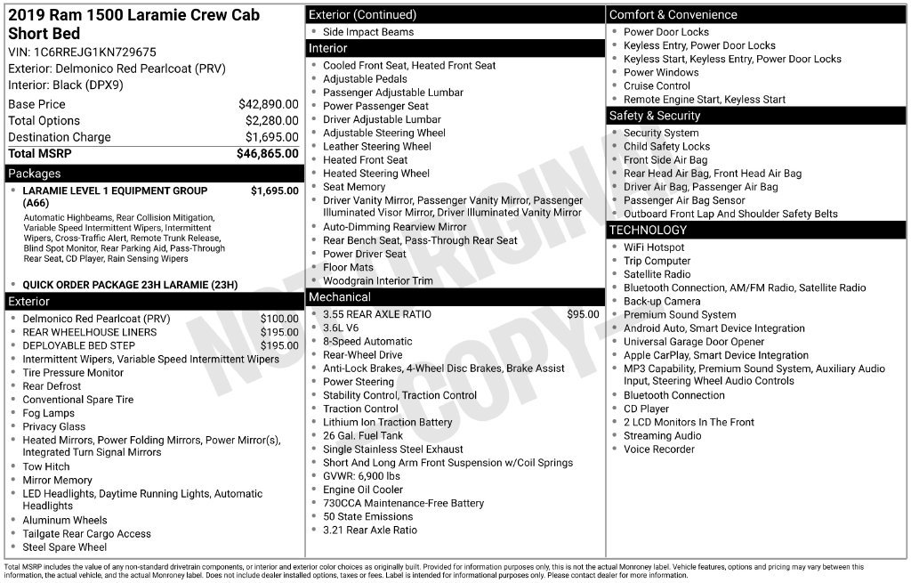 Used 2019 RAM 1500 Laramie RWD image 2
