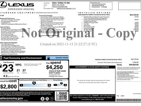 Used 2024 Lexus TX 350 FWD w/ Cold Weather Package image 56
