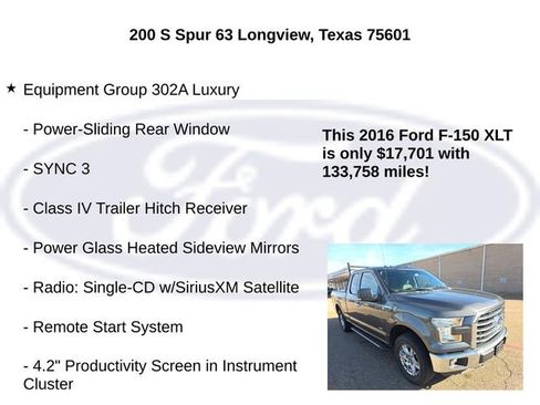 Used 2016 Ford F150 XLT w/ Equipment Group 302A Luxury image 5