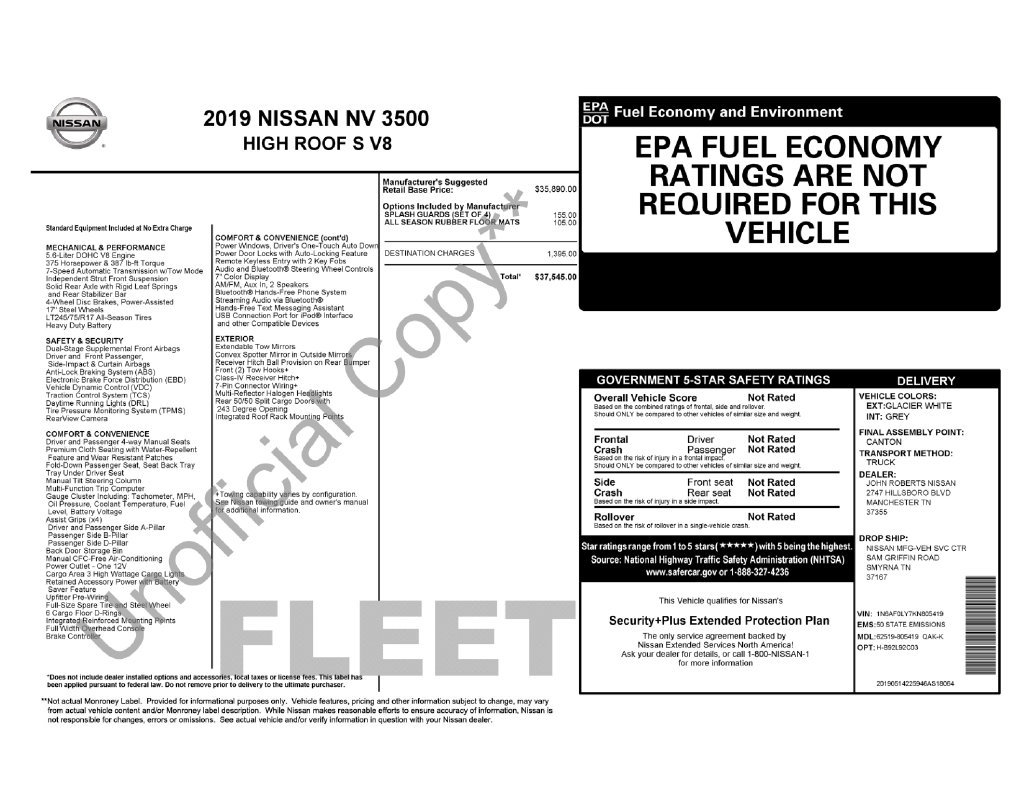 Used 2019 Nissan NV 3500 S RWD image 6
