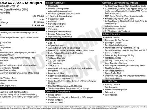 Used 2025 MAZDA CX-30 AWD 2.5 S w/ Select Sport Pkg image 31