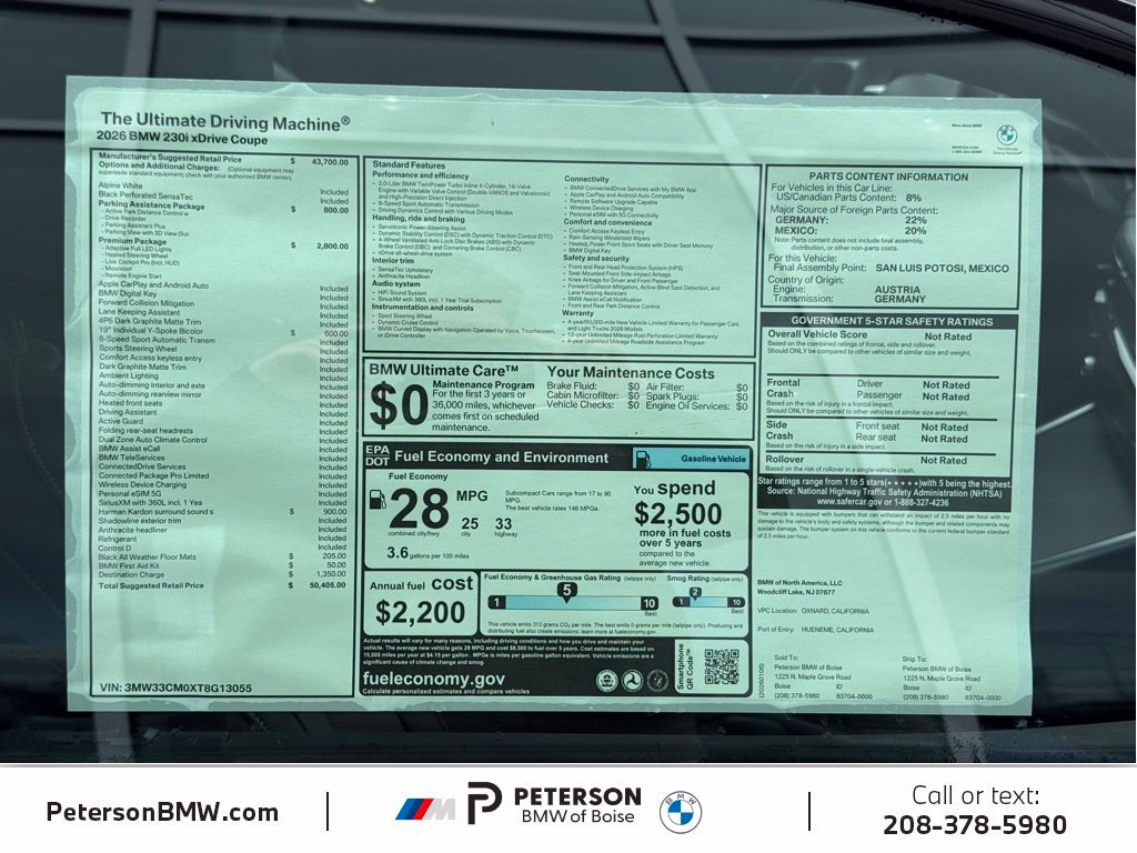 New 2026 BMW 230i xDrive Coupe w/ Premium Package AWD/4WD image 39