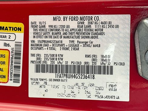 Used 2016 Ford Mustang Premium w/ Equipment Group 201A RWD image 31