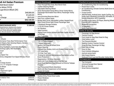 Used 2018 Audi A4 2.0T Premium w/ Convenience Package AWD/4WD image 4